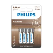 Baterie i akcesoria - Philips LR03A4B/10 bateria do użytku domowego Jednorazowa bateria AAA Alkaliczny - miniaturka - grafika 1