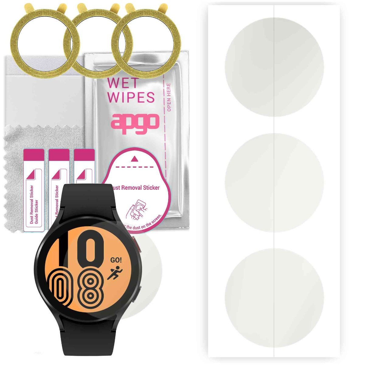 3x Folia hydrożelowa MATOWA do Samsung Galaxy Watch4 44mm - apgo Smartwatch Hydrogel MATTE Protection Ochrona na ekran smartwatcha