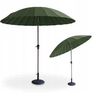 Parasole ogrodowe - Parasol do ogrodu PHUKET WOOD 2,8m Dark Green - Focus Garden - miniaturka - grafika 1