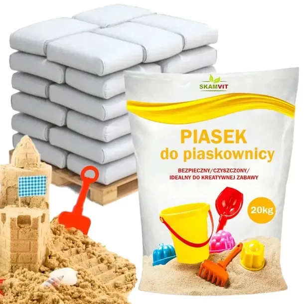 Piasek Do Piaskownicy 10x20kg Czysty Dla Dzieci Pobudza Kreatywność Zabawa