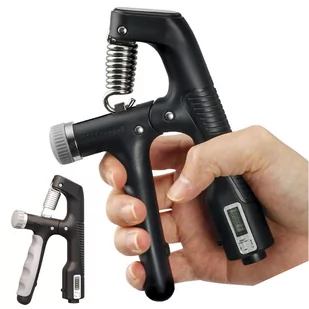 Ściskacz grip do ćwiczeń dłoni rąk regulowany 10-100 kg trening sport rehabilitacja z wyświetlaczem licznik Czarny - Etui i futerały do telefonów - miniaturka - grafika 1