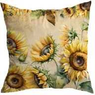 Poszewki na poduszki - POSZEWKA DEKORACYJNA WIOSENNA 50X50 CM JASIEK WIOSNA SŁONECZNIKI WZÓR 386 - miniaturka - grafika 1