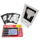 Zestawy piśmiennicze - Zestaw Sharpie marker akrylowy 5 kolorów z kolorowanką - miniaturka - grafika 1