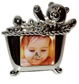 Ramki na zdjęcia - Ramka srebrna zdjęcie 5x5 Baby, pierwsza kąpiel - miniaturka - grafika 1