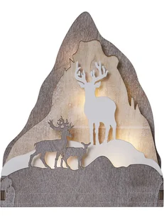 STAR Trading Dekoracyjna figurka LED "Fauna" w kolorze brązowo-beżowym - 18 x 21 x 6 cm - Ozdoby bożonarodzeniowe - miniaturka - grafika 1