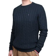 Swetry męskie - Sweter Tommy Hilfiger premium bawełna CABLE KNIT CREW NECKMW0MW13382002 XXL - miniaturka - grafika 1
