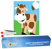 Prace ręczne dla dzieci - Haft Diamentowy Diamond Painting Zestaw 40X30 Cm Krowa - miniaturka - grafika 1