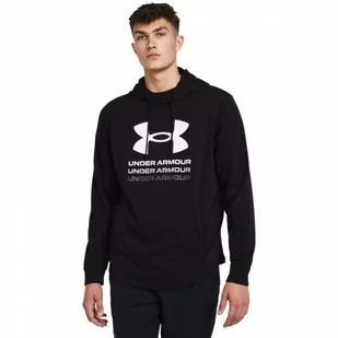 Męska bluza dresowa nierozpinana z kapturem Under Armour UA Rival Terry Graphic Hood - czarna - UNDER ARMOUR - Bluzy sportowe męskie - miniaturka - grafika 1