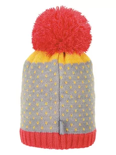 Sterntaler Dzianinowa czapka w kolorze szaro-czerwonym - Czapeczki dla niemowląt - miniaturka - grafika 1