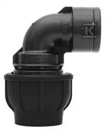 Łączniki, trójniki, kształtki - Kolano zaciskowe PP 90st. 25x3/4" GW gwint wewnętrzny PN16, do rur PE, kolor czarny - miniaturka - grafika 1
