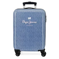 Walizki - Pepe Jeans Lena Walizka kabinowa Niebieski 38x55x20 cms Twarde ABS Zamknięcie szyfrowe boczne 34L 2 kg 4 koła Bagaż ręczny, niebieski, Talla única, Walizka kabinowa - miniaturka - grafika 1
