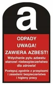 Tablice BHP - Znak bezpieczeństwa - Odpady Uwaga! Zawiera azbest! format 10x15cm -10szt - miniaturka - grafika 1