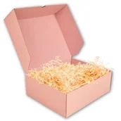 Zestawy upominkowe - Pudełko prezentowe różowe Premium wełna drzewna na święta urodziny prezent - miniaturka - grafika 1