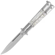 Noże - Nóż motylkowy Third Decor Habitat Balisong Pearl/Stainless Steel, Satin 420 (K2097) - miniaturka - grafika 1