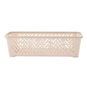 Pudła i pojemniki do przechowywania - Koszyk plastikowy 19 x 10 x 5,5 cm beżowy - miniaturka - grafika 1