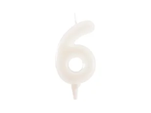 Świeczka cyferka 6 fluorescencyjna - 1 szt. - Urodziny dziecka - miniaturka - grafika 1