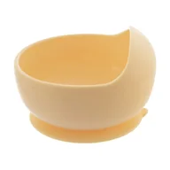 Miseczki i talerzyki dla dzieci - Miseczka dla dziecka silikonowa z przyssawką żółta 360 ml O-129222 - miniaturka - grafika 1