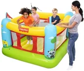 Place zabaw - ZAMEK DMUCHANY 175cm TRAMPOLINA Plac Zabaw dmuchany do skakania dla dzieci Bestway FISHER PRICE - miniaturka - grafika 1