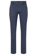 Spodnie męskie - BOSS Spodnie męskie, płaskie, ciemnoniebieskie, 3634 - miniaturka - grafika 1