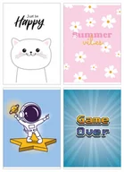 Zeszyty szkolne - Zeszyt szkolny GIMBOO, A5, w kratkę, 16 kart., 70gsm, mix wzorów - miniaturka - grafika 1