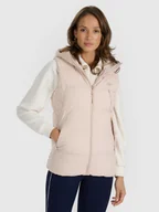 Kurtki damskie - 4F Bezrękawnik puchowy z wypełnieniem syntetycznym damski - beżowy L - miniaturka - grafika 1