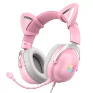 Słuchawki - ONIKUMA X11 RGB różowe - miniaturka - grafika 1