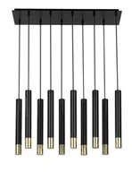 Lampy sufitowe - Sigma Sopel Grand lampa wisząca 10-punktowa czarna/złota 33399 - miniaturka - grafika 1