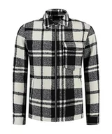 Kurtki męskie - Goosecraft Męska kurtka Gc Spotter Overshirt Leather Jacket, Blackwhit, M - miniaturka - grafika 1