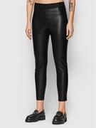 Spodnie damskie - DKNY Spodnie z imitacji skóry P1RKXGIJ Czarny Slim Fit - miniaturka - grafika 1