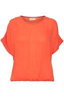 Bluzki damskie - KAFFE damska bluzka z krótkim rękawem luźne dopasowanie KAamber Stanley, Vermillion pomarańczowy, 34 - miniaturka - grafika 1