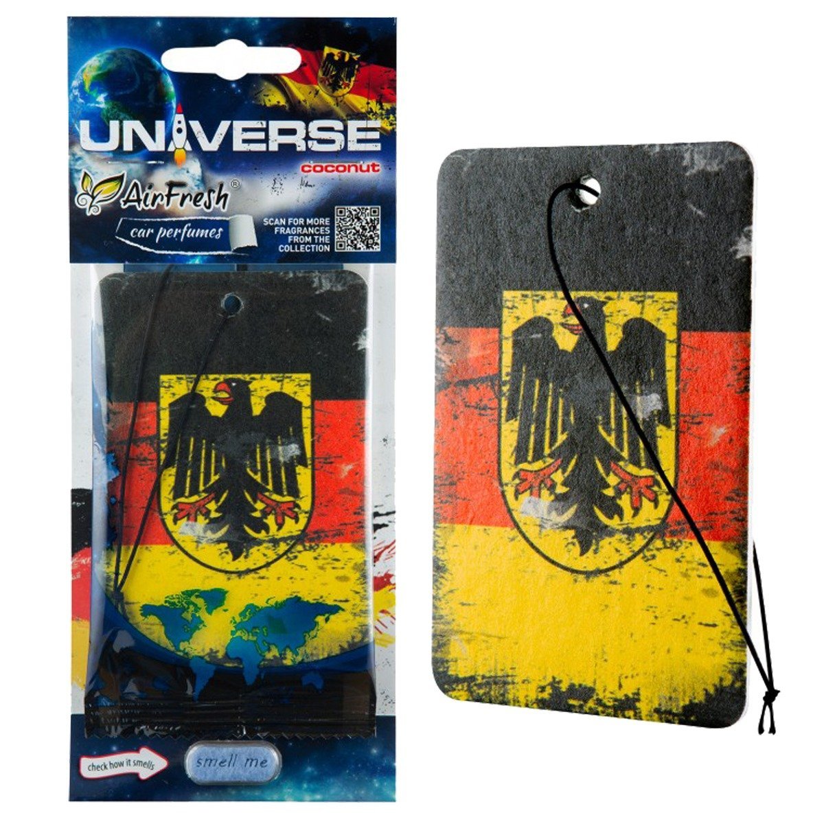 ZAPACH DO SAMOCHODU FLAGA NIEMIEC COCONUT UNIVERSE DŁUGOTRWAŁA ZAWIESZKA