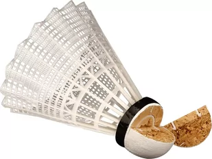 Lotki do badmintona korkowe białe AVENTO x3 - Badminton - miniaturka - grafika 4