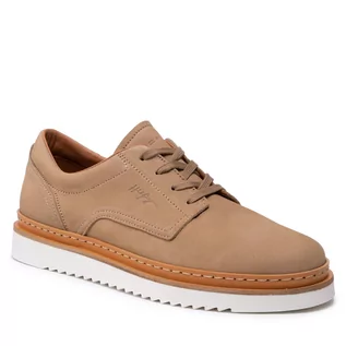 Półbuty damskie - Tommy Hilfiger Półbuty Cleated Unlined Casual Nbk Shoe FM0FM04043 Classic Khaki RBL - grafika 1