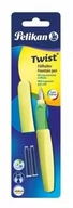 Przybory szkolne - PELIKAN Pióro wieczne Twist P457 Neonowe żółte +2N/BL - miniaturka - grafika 1