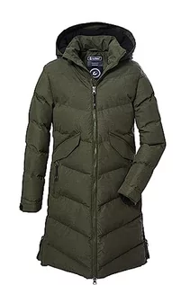 Płaszcze damskie - Killtec Dziewczęcy pikowany płaszcz z kapturem/płaszcz jest wodoodporny KOW 167 GRLS QLTD CT, ciemnooliwkowy, 128, 40924-000 - grafika 1