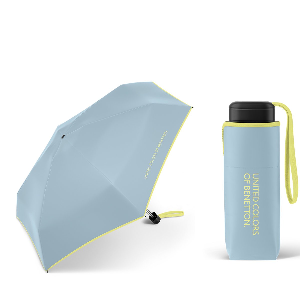 Parasolka do kieszeni lub torebki 17 cm składana na 5 BENETTON, szara