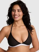 Biustonosze - Biustonosz trójkątny halter z siateczką - miniaturka - grafika 1