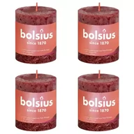 Świece - Bolsius Świece pieńkowe Shine, 4 szt., 80x68 mm, aksamitna czerwień - miniaturka - grafika 1