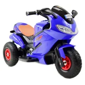 Jeździki dla dzieci - Import SUPER-TOYS SUPER-TOYS SUPER ŚCIGACZ MOTOR SPORT POMPOWANE KOŁA PILOT IMITACJA WYDECHU MIĘKKIE SIEDZENIE/HZBB1188  HZBB-1188-NIEBIESKI - miniaturka - grafika 1