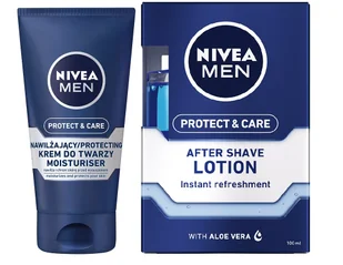 Nivea MEN Face Duo Pack, zestaw do pielęgnacji twarzy z żelem do mycia Men Protect & Care (100 ml) i kremem do pielęgnacji twarzy Men Protect & Care (75 ml), zestaw do pielęgnacji dla mężc - Zestawy kosmetyków męskich - miniaturka - grafika 1