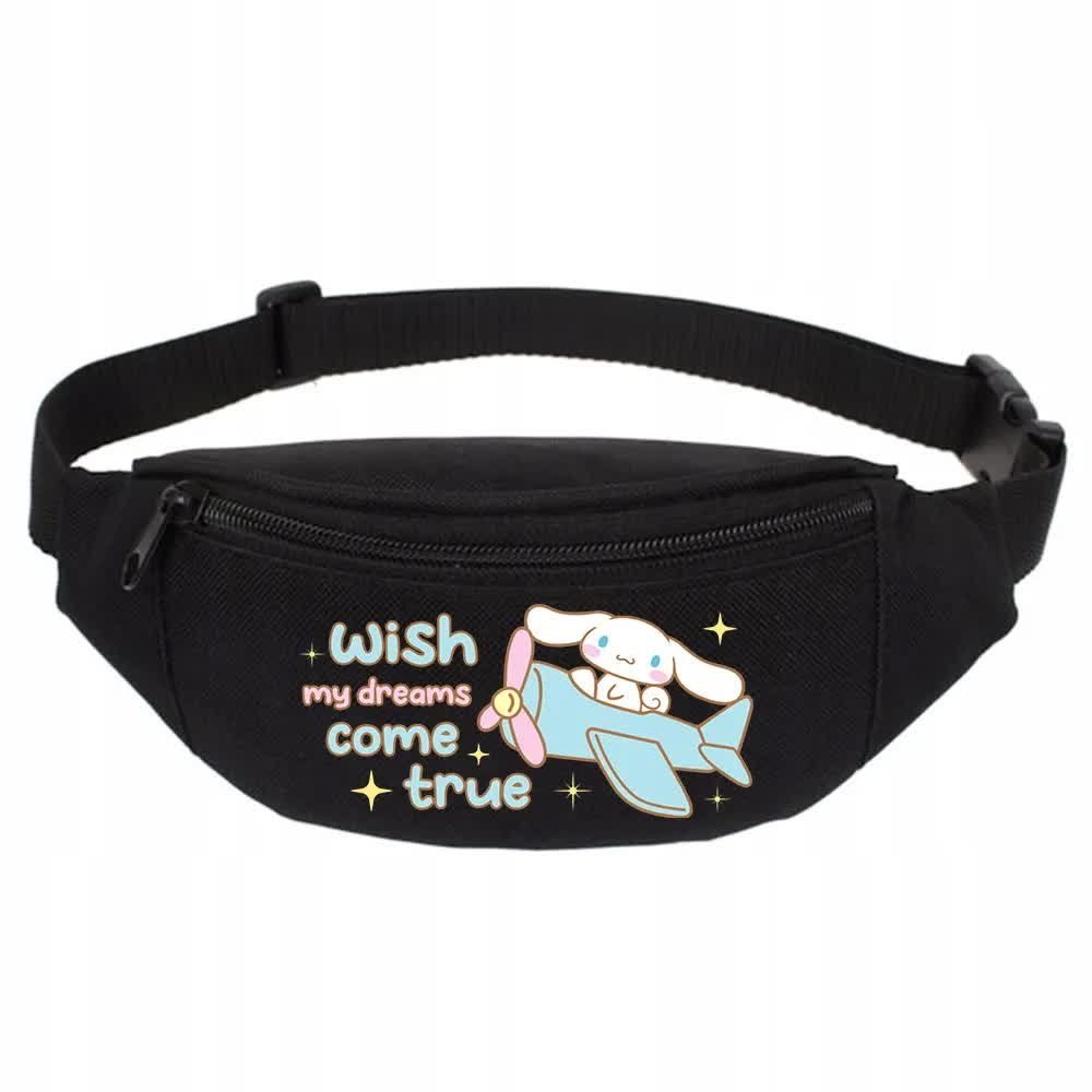 SPORTOWA NERKA CZARNA Biodrowa Na Prezent Dla Fana CINNAMOROLL Wish Wzory