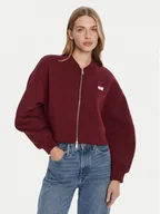 Kurtki męskie - Calvin Klein Jeans Kurtka bomber LV047C524G Bordowy Oversize - miniaturka - grafika 1