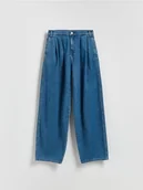 Spodnie damskie - Reserved - Jeansy barrel leg - niebieski - miniaturka - grafika 1