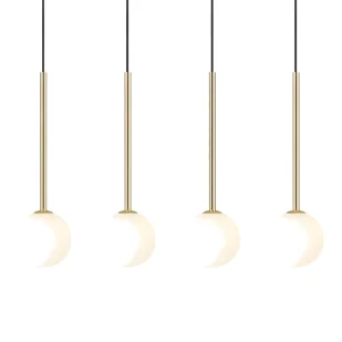 Metalowa lampa wisząca Arcturus P0574-04D-F7AA Zumaline kule biały złoty - Lampy sufitowe - miniaturka - grafika 1