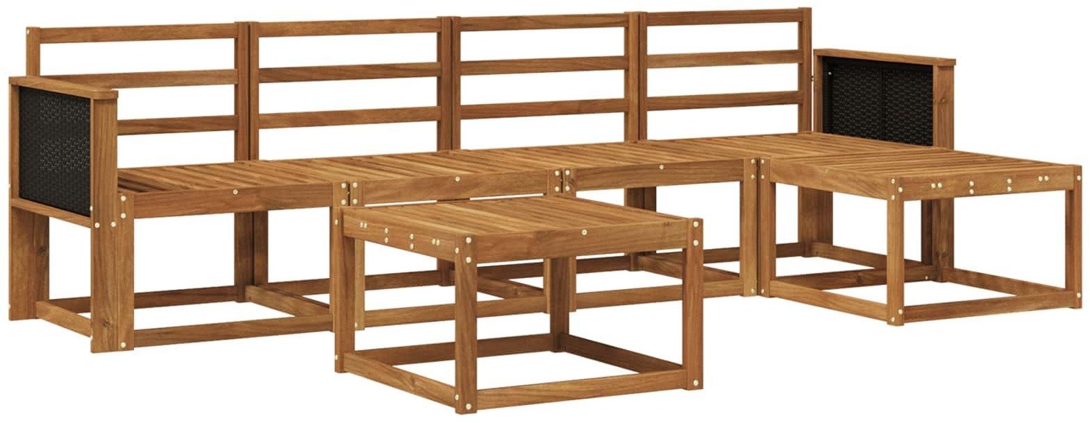 vidaXL Zestaw sof na zewnątrz 6 pcs naturalny Lite Drewno Akacji
