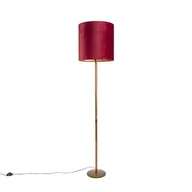 Lampy stojące - QAZQA Lampa podłogowa vintage złota z czerwono-złotym kloszem 40cm - Simplo 98108 - miniaturka - grafika 1