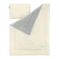 Koce i narzuty dla dzieci - Kocyk dla niemowląt beżowy w kropki 80x100 cm Lovely Dots Beige - miniaturka - grafika 1