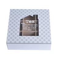 Pojemniki kuchenne - Drewniane pudełko na herbatę z przegródkami Tebok - miniaturka - grafika 1