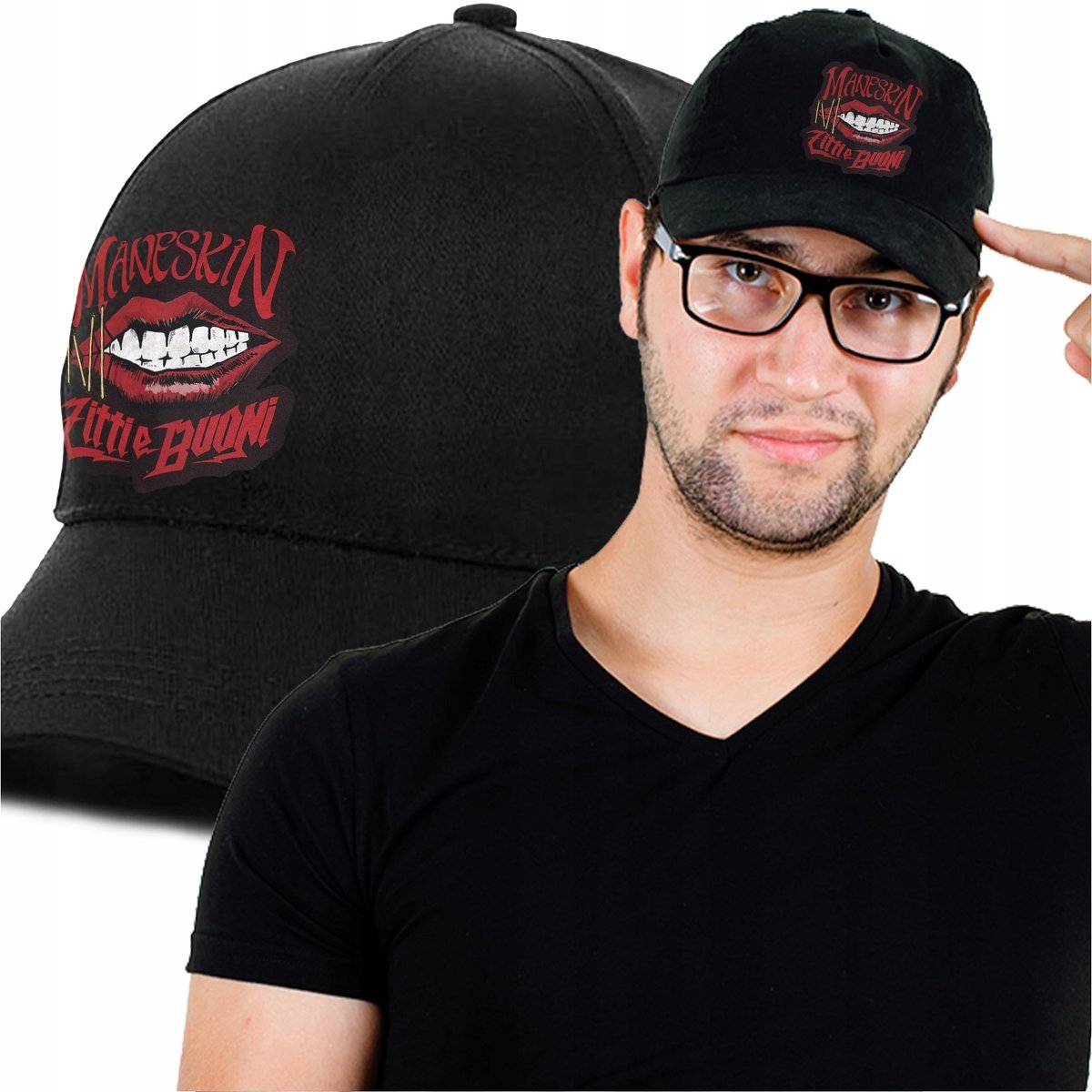 CZAPKA Z DASZKIEM KASZKIET MANESKIN NA KONCERT Y4