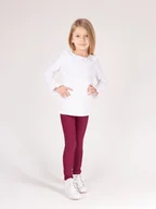 Legginsy - Legginsy bawełniane gładkie bordowe Nicol,r.92 - miniaturka - grafika 1